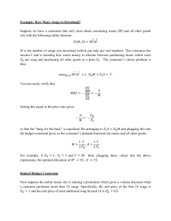 Example: How Many Songs to Download? Suppose we have a