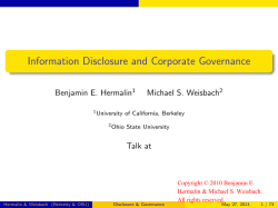 Presentation Slides for "Information Disclosure and Corporate