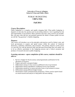 URPA 5326 - Mentis - The University of Texas at Arlington