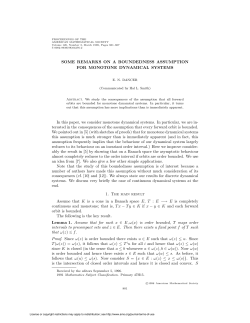 SOME REMARKS ON A BOUNDEDNESS ASSUMPTION FOR