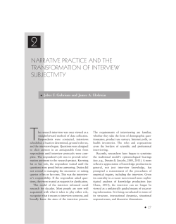 narrative practice and the transformation of