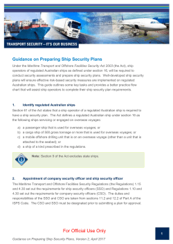 Guidance on Preparing Ship Security Plans