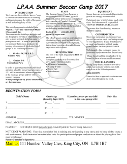 LPAA Summer Soccer Camp 2017