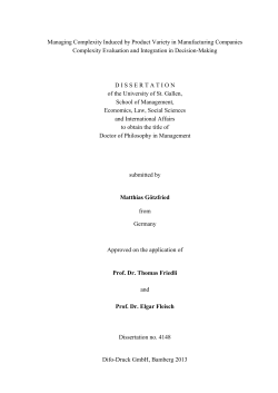 Managing Complexity Induced by Product Variety in Manufacturing