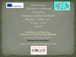 Best Practice Thematic Conference Workshop Inclusion and Special
