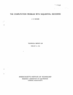 the computation problem with sequential decoding