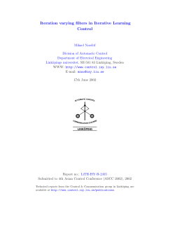 Iteration varying filters in Iterative Learning Control, Report no