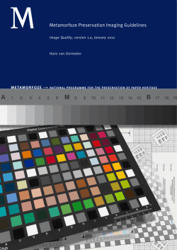 Metamorfoze Preservation Imaging Guidelines