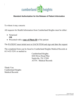our Standard Authorization for the Release of Patient Information