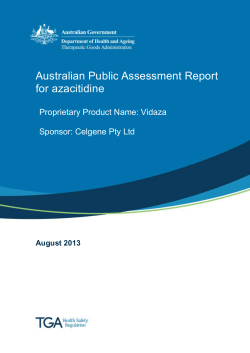 Australian public assessment for azacitidine