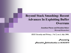 Beyond stack smashing: recent advances in exploiting