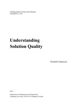Solution Quality