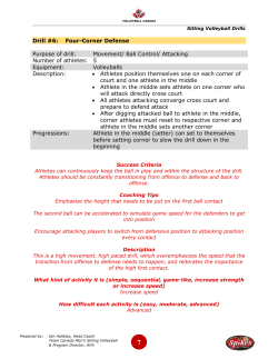 Drill #6: Four-Corner Defense Purpose of drill: Movement/ Ball