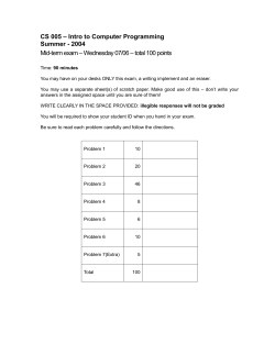 Midterm Exam of CS005: Introduction to computer