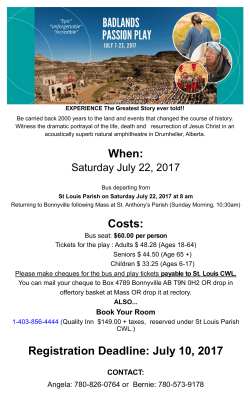 Costs: Registration Deadline: July 10, 2017