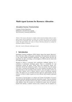 Multi-Agent Systems for Resource Allocation