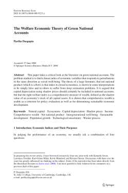 The Welfare Economic Theory of Green National Accounts