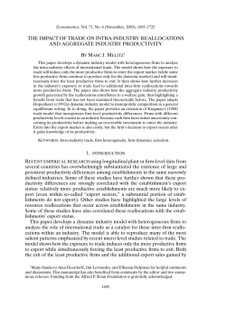 The impact of trade on intra-industry reallocations and