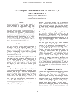 Scheduling the Finnish 1st Division Ice Hockey League