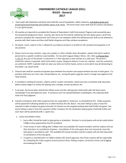 OWENSBORO CATHOLIC LEAGUE (OCL) RULES