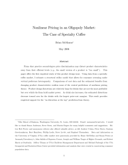 Nonlinear Pricing in an Oligopoly Market: The Case of Specialty