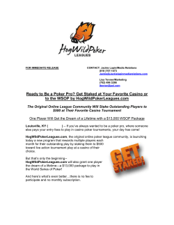 Get Staked at Your Favorite Casino or to the WSOP