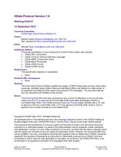 OData Protocol Version 1.0