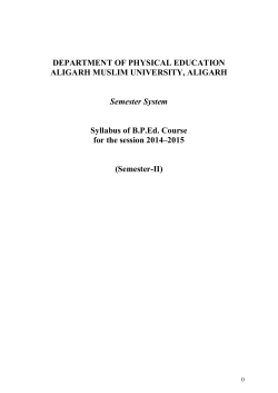 Syllabus of B.P.Ed. - Aligarh Muslim University