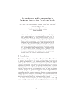 Incompleteness and Incomparability in Preference