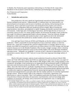 Peer Production and Cooperation