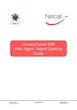 ContactCentre 59R Web Agent / Agent Desktop Guide
