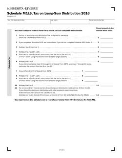 2016 Tax on Lump-Sum Distribution