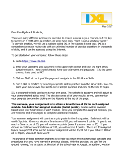 May 2017 Dear Pre-Algebra 8 Students, There are many different