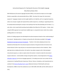 Instructional Sequence for Teaching the Structure of the English