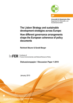 The Lisbon Strategy and sustainable development strategies across