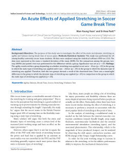 An Acute Effects of Applied Stretching in Soccer Game Break Time