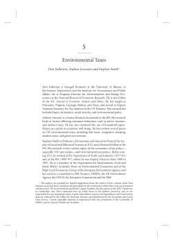 Environmental Taxes - Institute for Fiscal Studies