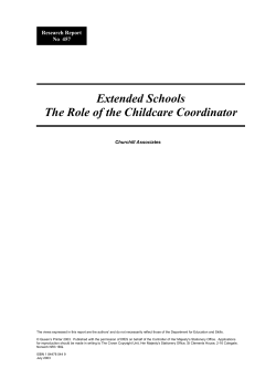 extended schools - UK Government Web Archive