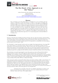 The Hot Hand - MIT Sloan Sports Analytics Conference