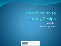Introduction to Survey Design - Prevention Research Center for
