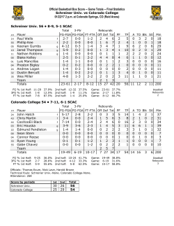 Box Score - Schreiner University Athletics