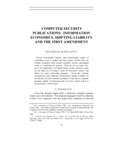 COMPUTER SECURITY PUBLICATIONS: INFORMATION