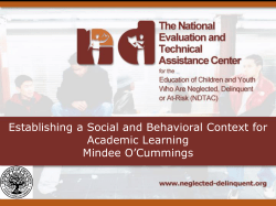 Establishing a Social and Behavioral Context for Academic