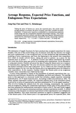 Acreage Response, Expected Price Functions, and Endogenous