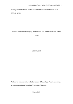 PROBLEM VIDEO GAME PLAYING, SELF ESTEEM