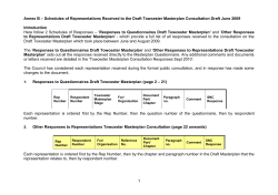 Responses to Questionnaires Draft Towcester Masterplan