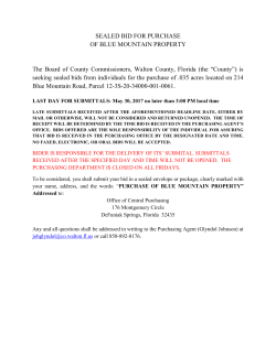 SEALED BID FOR PURCHASE OF BLUE