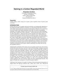 BA - Gaming in a Carbon Regulated World