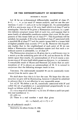 on the differentiability of isometries 805