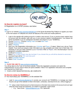 FAQ HELP Sep-16 - Town of Cochrane Recreation, Culture and